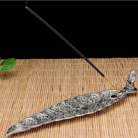 DCBEBD1.1 porte-encens-en-metal-en-forme-de-feuille-avec-elephant